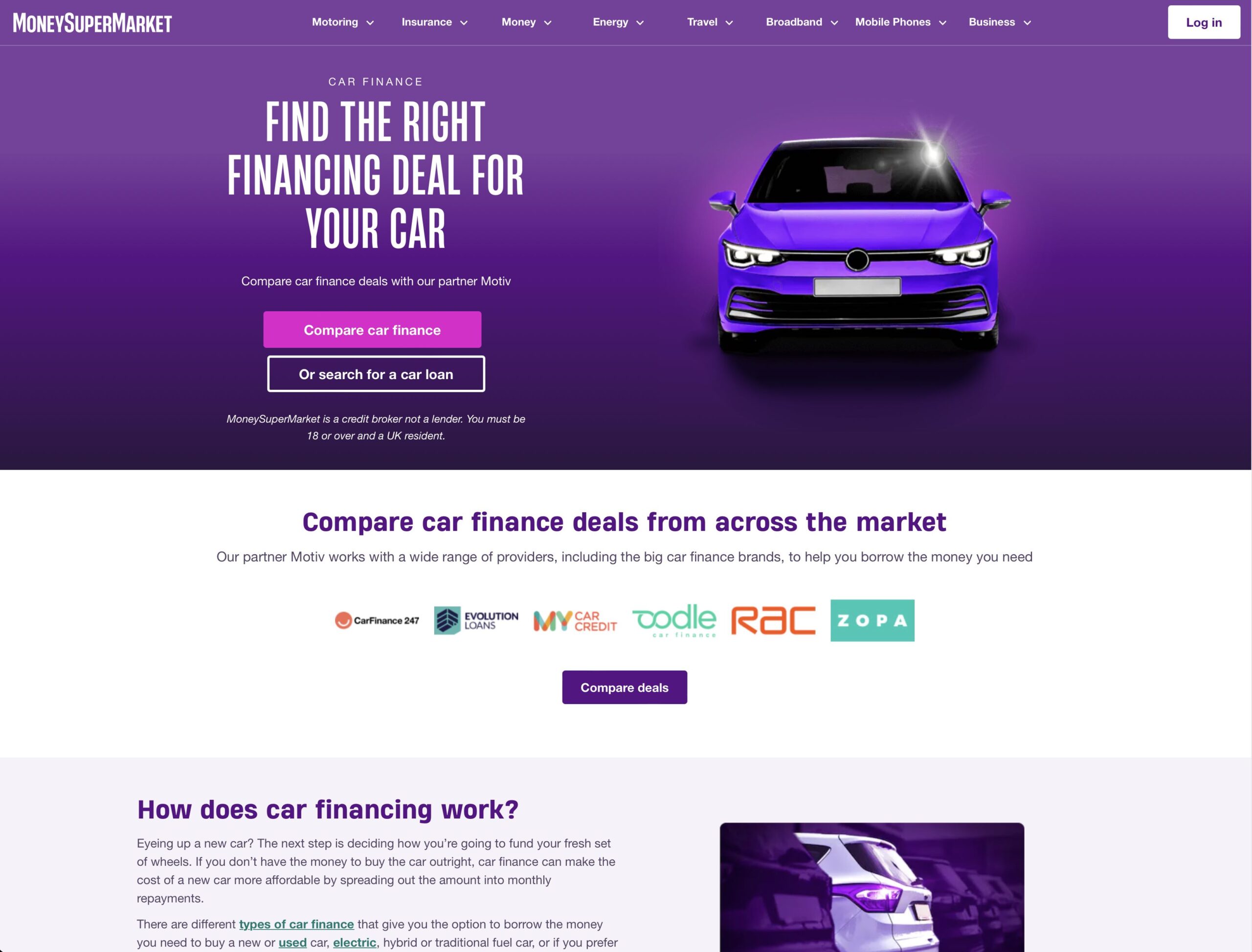 moneysupermarket-car-finance-page